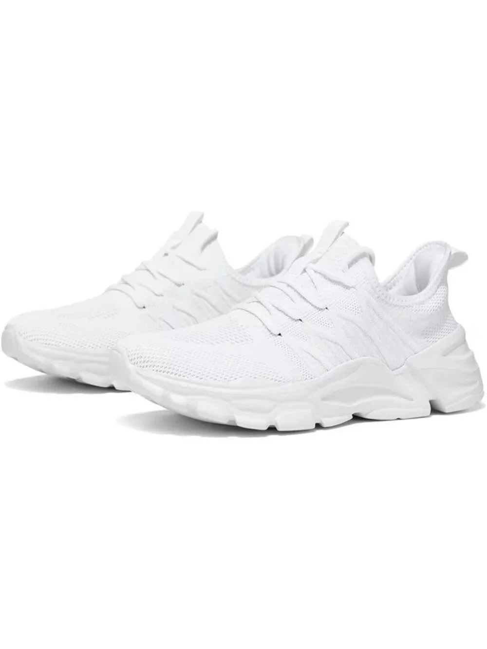 Men's White Lightweight Non Slip Resistant Athletic Sports Walking Sneaker